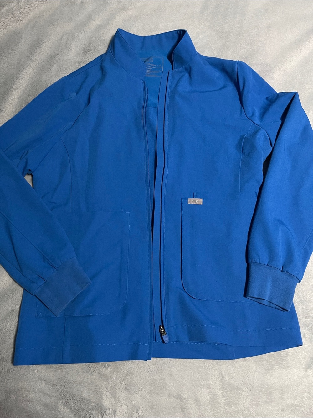 Figs Royal Blue Lightweight Zip-Front Jacket